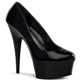 Negro Charol 15 cm Pleaser DELIGHT-685 Plataforma Zapatos de Saln