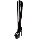 Negro Charol 18 cm ADORE-3063 Botas de mujer hasta la rodilla