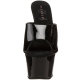 Negro Charol 18 cm ADORE-701 Plataforma Mules Altos