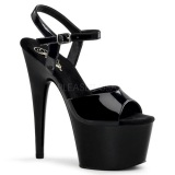 Negro Charol 18 cm ADORE-709 Zapatos Tacn Aguja Plataforma