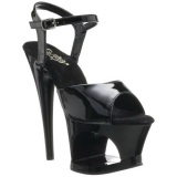 Negro Charol 18 cm Pleaser MOON-709 Plataforma Tacones de Aguja