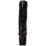 Negro Charol 18 cm XTREME-1020 botines con suela plataforma de mujer