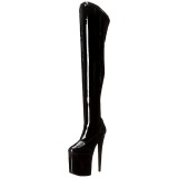 Negro Charol 20 cm PLEASER FLAMINGO-3000 Botas Over Knee Plataforma