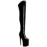 Negro Charol 20 cm PLEASER FLAMINGO-3000 Botas Over Knee Plataforma