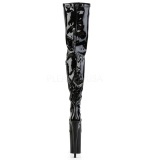 Negro Charol 23 cm PLEASER INFINITY-4000 Botas Over Knee Plataforma