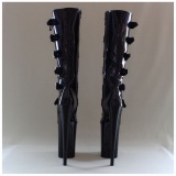 Negro Charol 23 cm Pleaser INFINITY-2049 Plataforma Botas Media