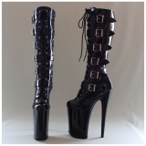 Negro Charol 23 cm Pleaser INFINITY-2049 Plataforma Botas Media