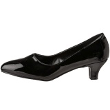 Negro Charol 5 cm FAB-420W zapatos de saln tacn bajo