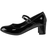 Negro Charol 5 cm SCHOOLGIRL-50 Zapato Saln Clasico para Mujer