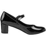 Negro Charol 5 cm SCHOOLGIRL-50 Zapato Saln Clasico para Mujer