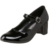 Negro Charol 5 cm SCHOOLGIRL-50 Zapato Saln Clasico para Mujer