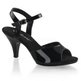 Negro Charol 8 cm BELLE-309 Sandalias Femininas Planos