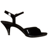 Negro Charol 8 cm BELLE-309 Sandalias Femininas Planos