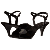 Negro Charol 8 cm BELLE-309 Sandalias Femininas Planos