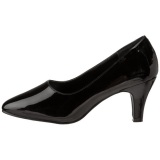 Negro Charol 8 cm DIVINE-420W zapatos de saln tacn bajo