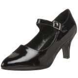 Negro Charol 8 cm DIVINE-440 zapatos de saln tacn bajo