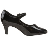 Negro Charol 8 cm DIVINE-440 zapatos de saln tacn bajo