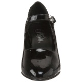 Negro Charol 8 cm DIVINE-440 zapatos de saln tacn bajo