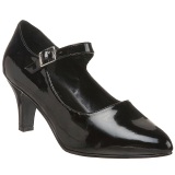 Negro Charol 8 cm DIVINE-440 zapatos de saln tacn bajo