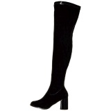 Negro Charol 8 cm GOGO-3000 Largas Botas Altas para Hombres