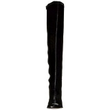 Negro Charol 8 cm GOGO-3000 Largas Botas Altas para Hombres