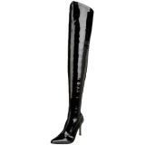 Negro Charol 9,5 cm LUST-3000 over knee botas altas con tacn