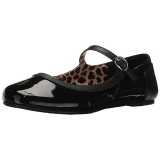 Negro Charol ANNA-02 zapatos de bailarinas tallas grandes