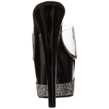 Negro Diamante 18 cm Pleaser ADORE-701-3 Plataforma Mules Altos