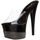 Negro Diamante 18 cm Pleaser ADORE-701-3 Plataforma Mules Altos