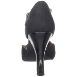 Negro Gamuza 10 cm SMITTEN-10 Rockabilly zapatos de saln tacn bajo