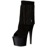 Negro Gamuza 18 cm ADORE-1019 botines con flecos de mujer tacn altos