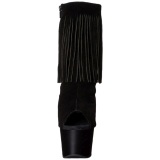 Negro Gamuza 18 cm ADORE-1019 botines con flecos de mujer tacn altos