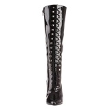 Negro Lacado 10,5 cm VANITY-2020 Botas de Cordones Mujer