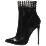 Negro Lacado 13 cm SEXY-1006 Botines tacn de aguja