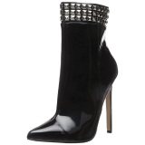 Negro Lacado 13 cm SEXY-1006 Botines tacn de aguja