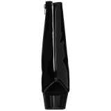 Negro Lacado 15 cm DELIGHT-1018 Plataforma Botines Altos