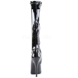 Negro Lacado 15 cm DOMINA-2000 Tacn Alto Botas Mujer