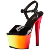 Negro Lacado 18 cm RAINBOW-309UV Sandalias Mujer Plataforma Neon