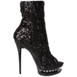 Negro Lentejuelas 15,5 cm BLONDIE-R-1008 Plataforma Botines Mujer