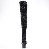 Negro Lentejuelas 20 cm ADORE-3020 botas altas overknee plataforma pole dance