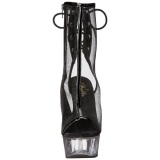 Negro Malla 16 cm Pleaser DELIGHT-1018MSH Plataforma Botines Altos