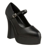 Negro Mate 13 cm DOLLY-50 Mary Jane Plataforma Zapatos de Saln