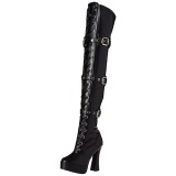 Negro Mate 13 cm ELECTRA-3028 Largas Botas Altas para Hombres