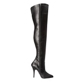 Negro Mate 13 cm SEDUCE-3010 Largas Botas Altas para Hombres