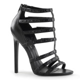 Negro Mate 13 cm SEXY-15 High Heels Sandalias Femininas