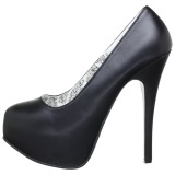 Negro Mate 14,5 cm Burlesque BORDELLO TEEZE-06 Plataforma Zapatos de Saln