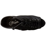 Negro Mate 15,5 cm DELIGHT-1016 Plataforma Botines Punta Abierta