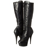 Negro Mate 15,5 cm DELIGHT-2023 Plataforma Botas Media