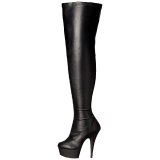 Negro Mate 15,5 cm DELIGHT-3000 over knee botas altas con tacn