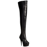 Negro Mate 15,5 cm DELIGHT-3000 over knee botas altas con tacn